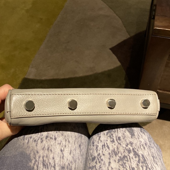 Rebecca Minkoff 5 zip cross body purse, grey, gently used - Picture 8 of 8